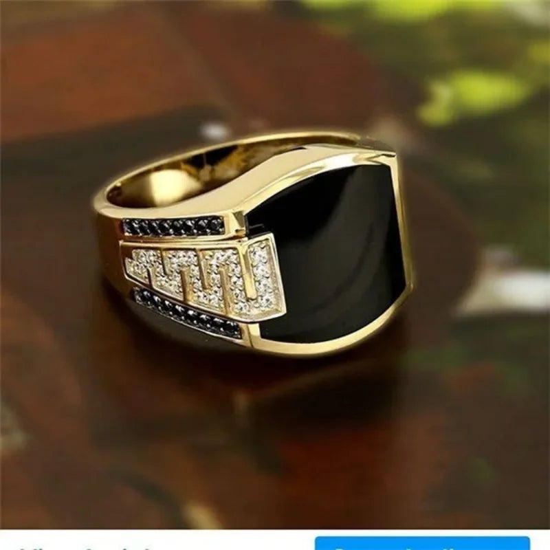 Gold Punk Mens Ring - Classic Fashion Jewelry for Engagement Weddings - Buzzastore