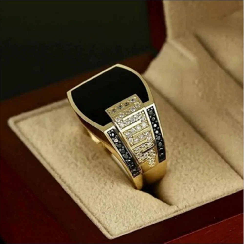 Gold Punk Mens Ring - Classic Fashion Jewelry for Engagement Weddings - Buzzastore