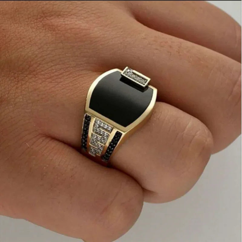 Gold Punk Mens Ring - Classic Fashion Jewelry for Engagement Weddings - Buzzastore