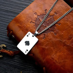 Ace of Spades Pendant Necklace for Men Women - Stylish Chain Accessory - Buzzastore