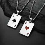 Ace of Spades Pendant Necklace for Men Women - Stylish Chain Accessory - Buzzastore