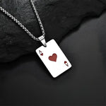 Ace of Spades Pendant Necklace for Men Women - Stylish Chain Accessory - Buzzastore