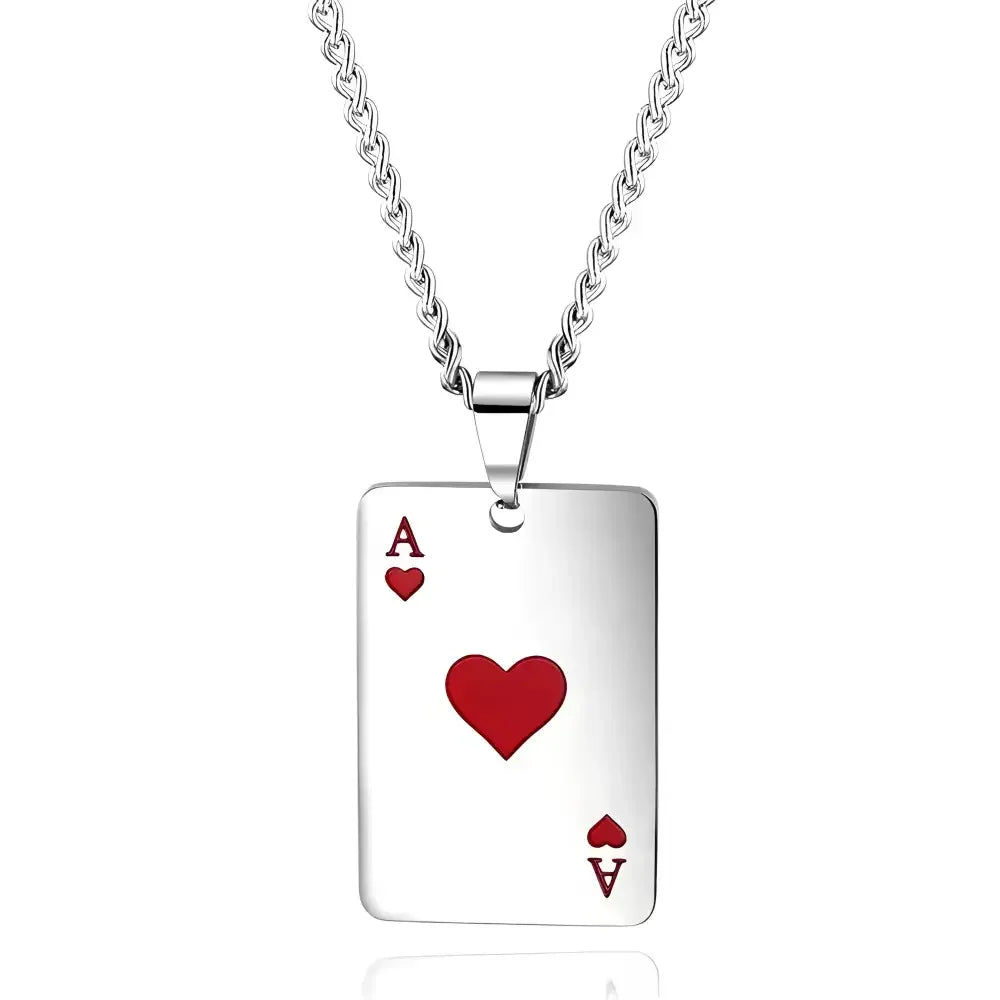 Ace of Spades Pendant Necklace for Men Women - Stylish Chain Accessory - Buzzastore