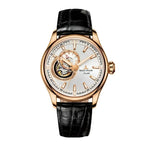 Reef Tiger Rose Gold Watch with Brown Leather Strap - Elegant Timepiece for Men - Buzzastore