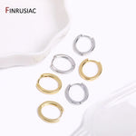 Gold Plated Brass Circle Hoop Earrings for Women - Simple Fashion Jewelry for Parties Gifts - Buzzastore