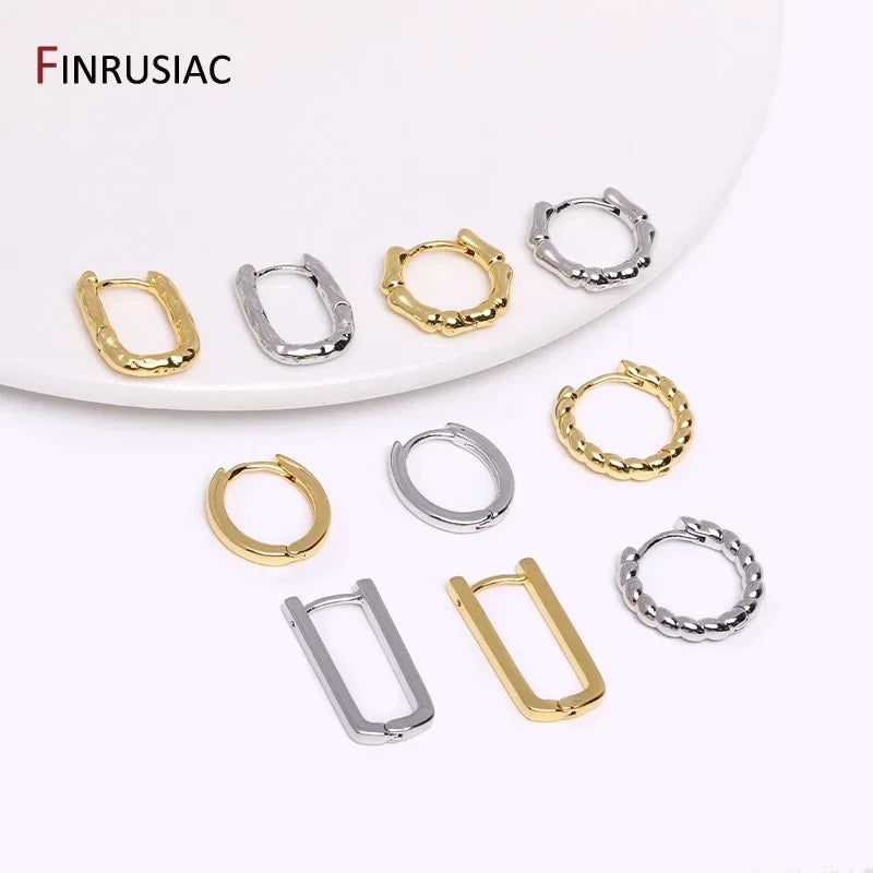 Gold Plated Brass Circle Hoop Earrings for Women - Simple Fashion Jewelry for Parties Gifts - Buzzastore