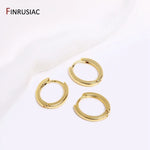 Gold Plated Brass Circle Hoop Earrings for Women - Simple Fashion Jewelry for Parties Gifts - Buzzastore