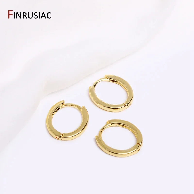 Gold Plated Brass Circle Hoop Earrings for Women - Simple Fashion Jewelry for Parties Gifts - Buzzastore