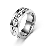 Mens Stainless Steel Anti-Stress Spinning Ring - Fidget Jewelry for Anxiety Relief - Buzzastore