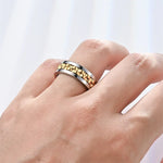 Mens Stainless Steel Anti-Stress Spinning Ring - Fidget Jewelry for Anxiety Relief - Buzzastore