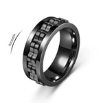 Mens Stainless Steel Anti-Stress Spinning Ring - Fidget Jewelry for Anxiety Relief - Buzzastore