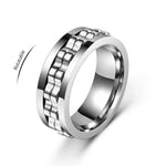 Mens Stainless Steel Anti-Stress Spinning Ring - Fidget Jewelry for Anxiety Relief - Buzzastore