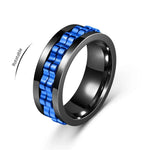Mens Stainless Steel Anti-Stress Spinning Ring - Fidget Jewelry for Anxiety Relief - Buzzastore