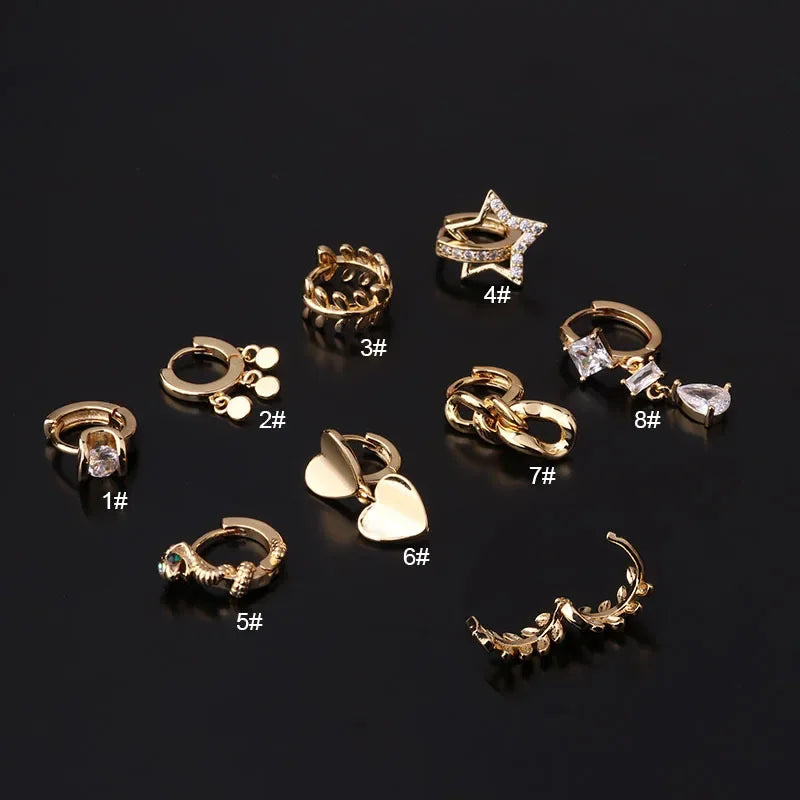 Brilliant Crystal Zircon Huggie Hoop Earrings for Women - Elegant Party Piercing Jewelry - Buzzastore