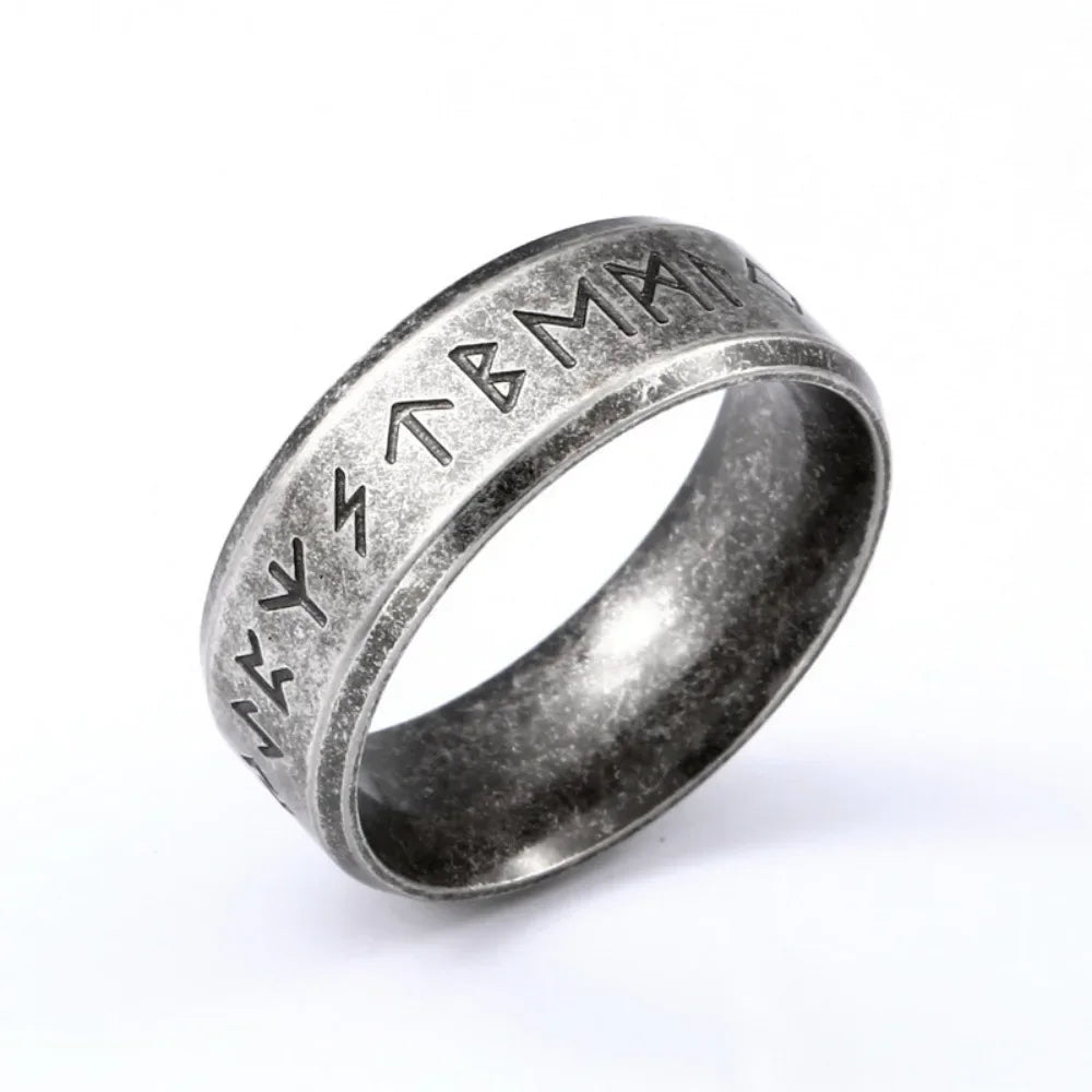 Viking Rune Ring for Men - Retro Punk Fashion Accessory for Parties and Everyday Wear - Buzzastore