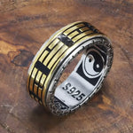 Sterling Silver Bagua Ring - Elegant Chinese Accessory for Spiritual Harmony - Buzzastore
