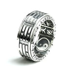 Sterling Silver Bagua Ring - Elegant Chinese Accessory for Spiritual Harmony - Buzzastore