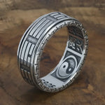 Sterling Silver Bagua Ring - Elegant Chinese Accessory for Spiritual Harmony - Buzzastore