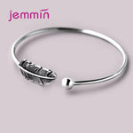 925 Silver Open Bangle Bracelet for Women - Polished Anti-Allergy Fashion Jewelry - Buzzastore