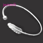 925 Silver Open Bangle Bracelet for Women - Polished Anti-Allergy Fashion Jewelry - Buzzastore