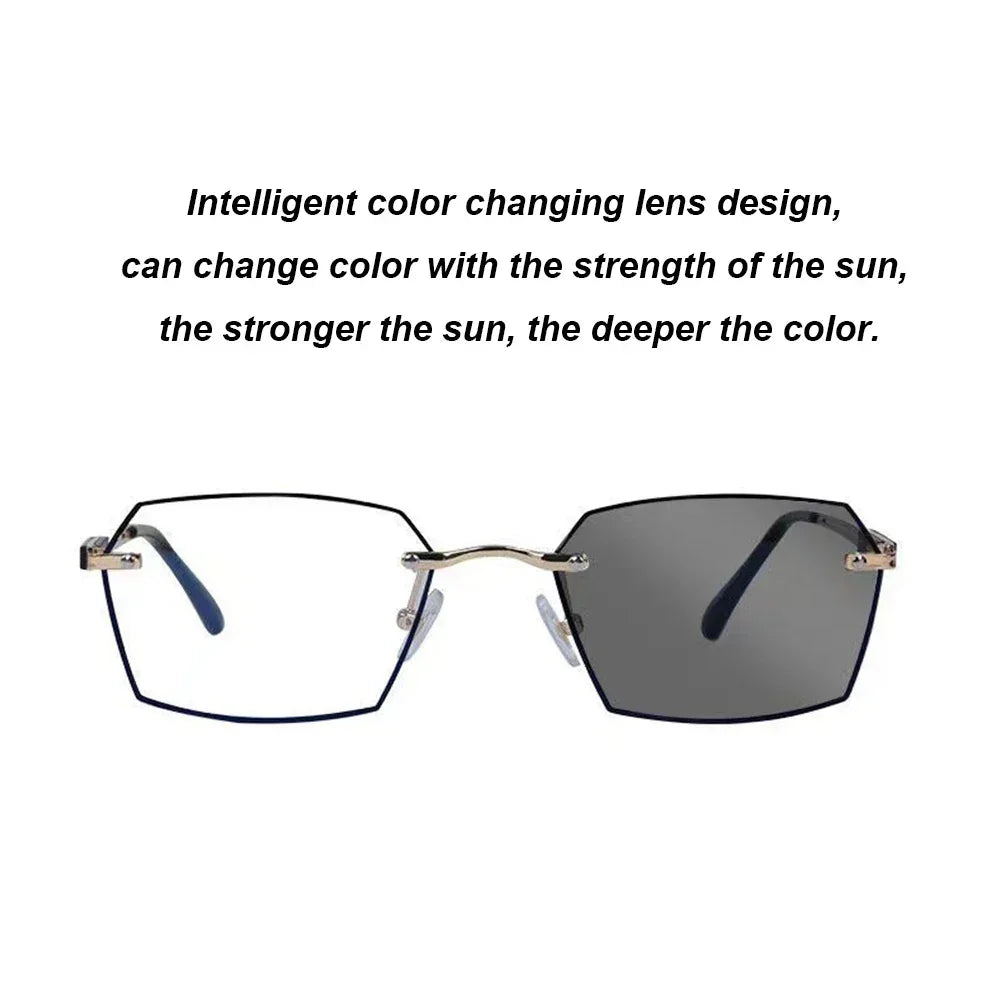 Photochromic Mens Driving Glasses - Ultra-Light Anti Blue Light Slim Frame Chameleon Sunglasses - Buzzastore
