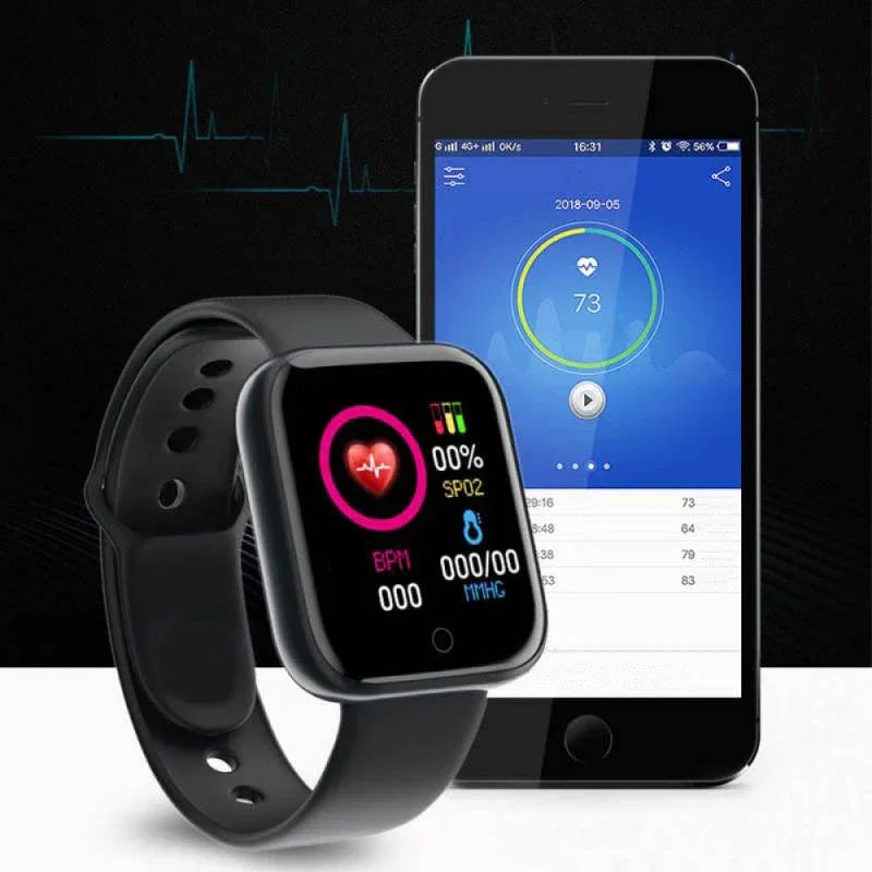 Bluetooth Smart Watch for Fitness Sleep Monitoring - Stylish Wristwatch for Men Women with Music Player - Buzzastore