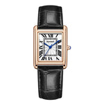 Waterproof Quartz Couple Watches with Leather Straps - Stylish Square Design for Men and Women - Buzzastore