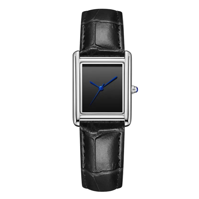 Waterproof Quartz Couple Watches with Leather Straps - Stylish Square Design for Men and Women - Buzzastore