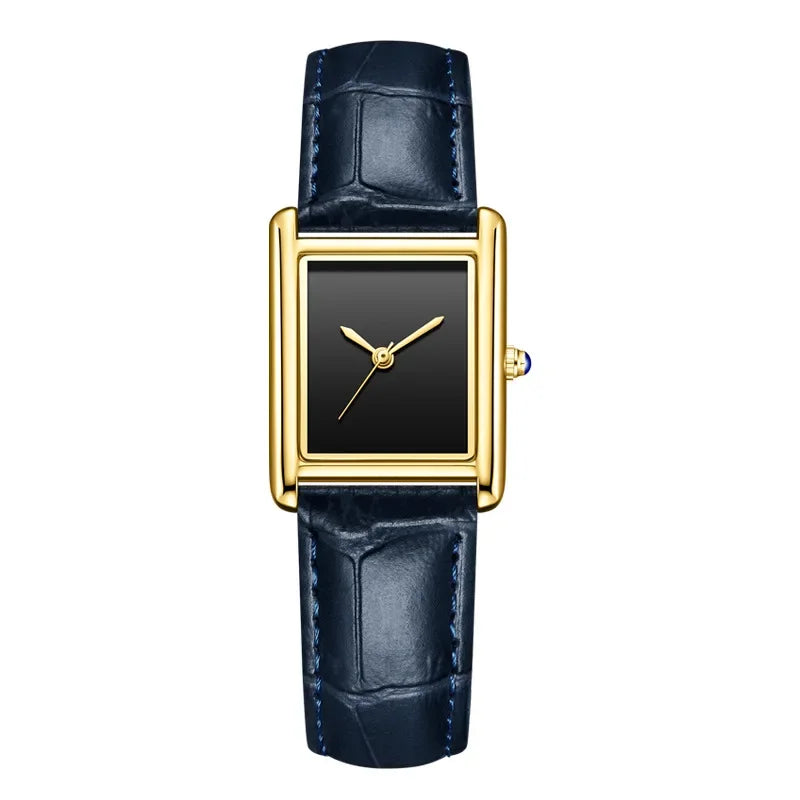 Waterproof Quartz Couple Watches with Leather Straps - Stylish Square Design for Men and Women - Buzzastore