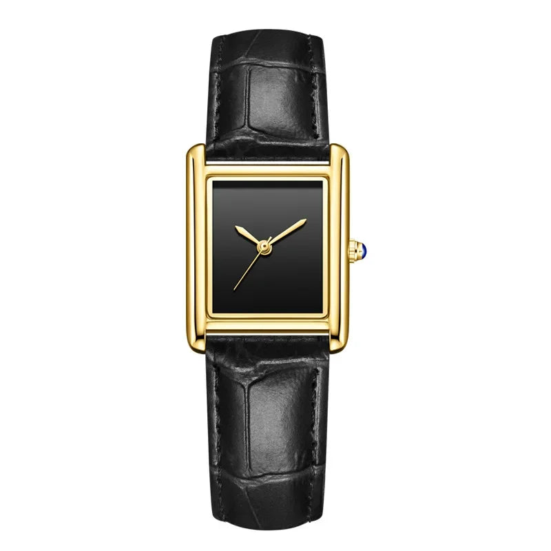 Waterproof Quartz Couple Watches with Leather Straps - Stylish Square Design for Men and Women - Buzzastore
