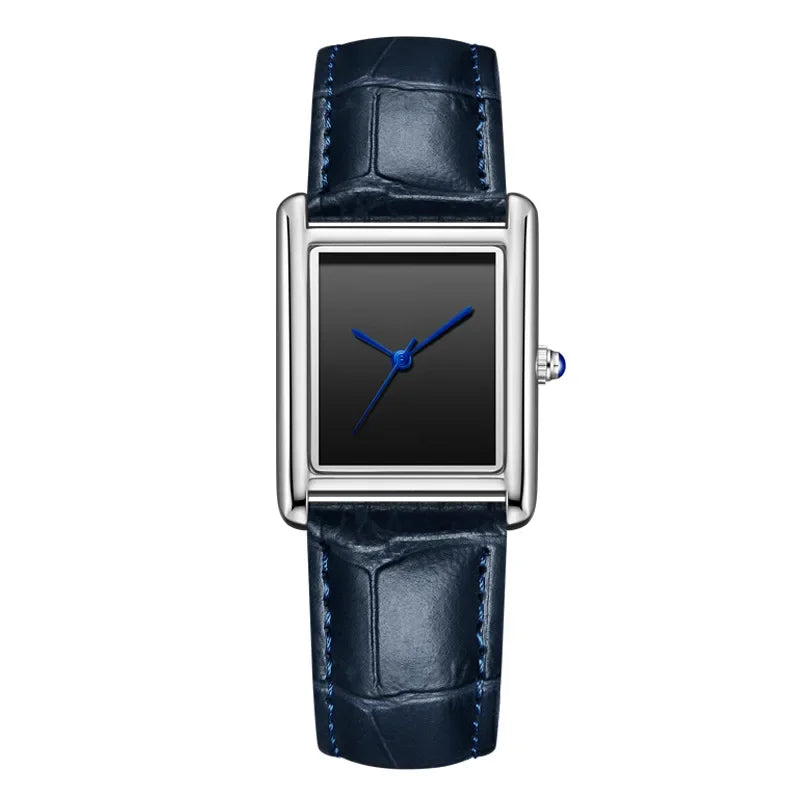 Waterproof Quartz Couple Watches with Leather Straps - Stylish Square Design for Men and Women - Buzzastore