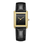 Waterproof Quartz Couple Watches with Leather Straps - Stylish Square Design for Men and Women - Buzzastore