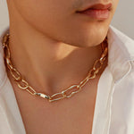 Chunky Irregular O Chain Necklace for Men Women - Punk Goth Grunge Steampunk Jewelry - Buzzastore