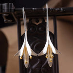 Floral Carved Silver Gold Earrings - Trendy Jewelry for Women - Buzzastore