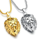 Lion Head Pendant Necklace for Men - Stylish Fashion Accessory - Buzzastore
