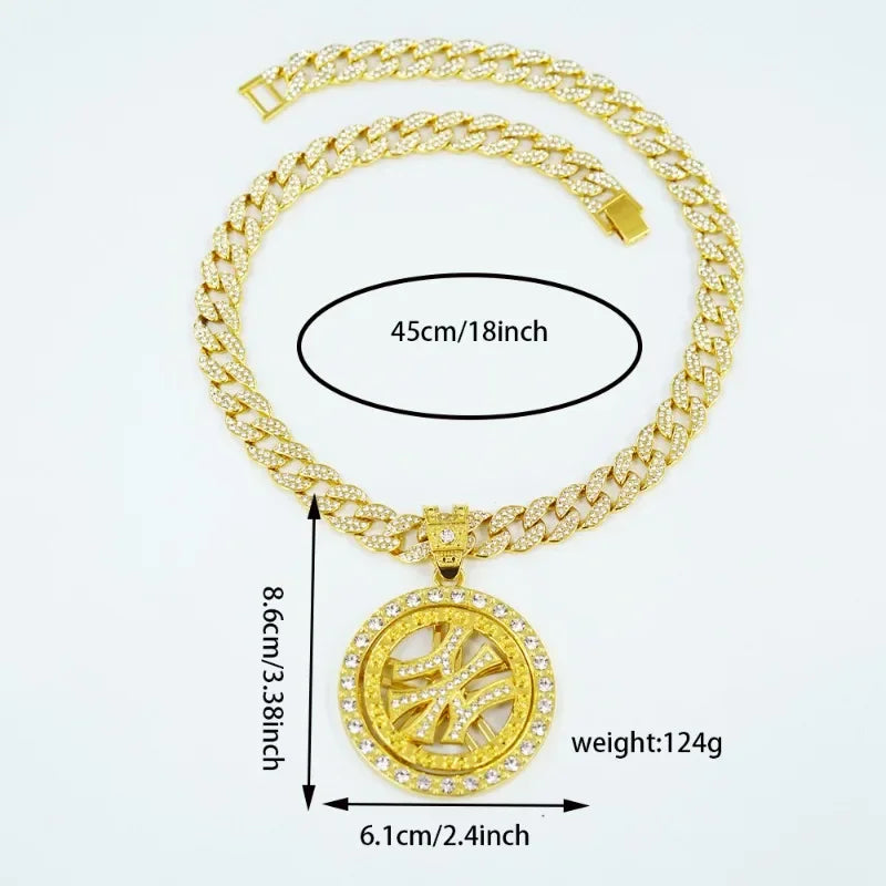 360 Rotating Pendant Necklace for Men - Custom Hip Hop Spinner Charm Trendy Streetwear Jewelry Gift - Buzzastore