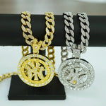 360 Rotating Pendant Necklace for Men - Custom Hip Hop Spinner Charm Trendy Streetwear Jewelry Gift - Buzzastore