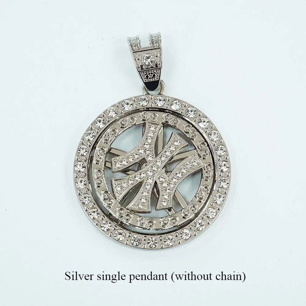 360 Rotating Pendant Necklace for Men - Custom Hip Hop Spinner Charm Trendy Streetwear Jewelry Gift - Buzzastore