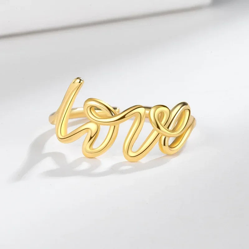 Romantic Geometric Love Ring for Women - Stainless Steel Engagement Wedding Jewelry Gift - Buzzastore