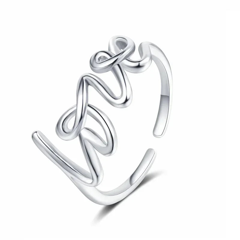 Romantic Geometric Love Ring for Women - Stainless Steel Engagement Wedding Jewelry Gift - Buzzastore