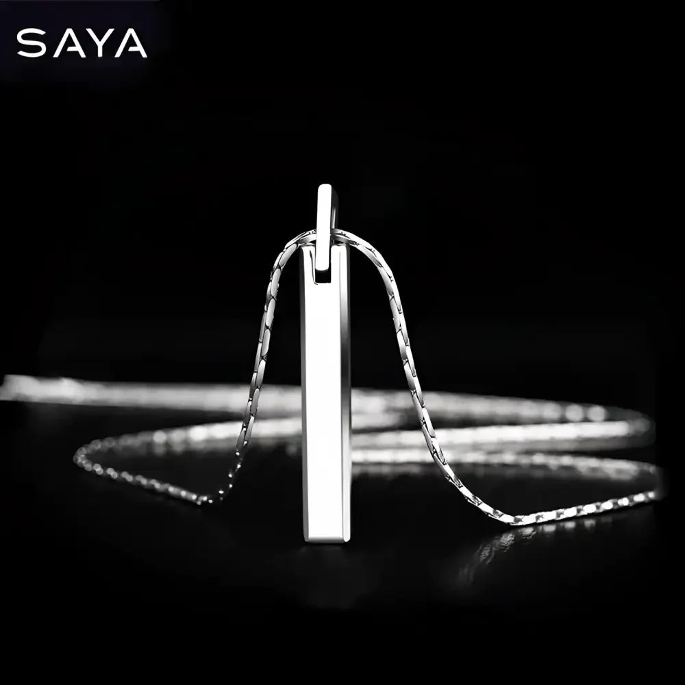 Silver Pendant Necklace - 5mm Thick Chain Jewelry Accessory - Buzzastore