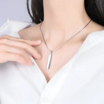 Silver Pendant Necklace - 5mm Thick Chain Jewelry Accessory - Buzzastore
