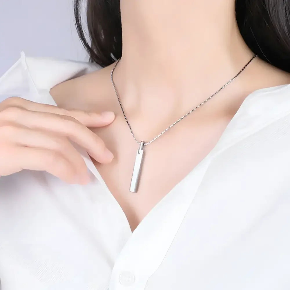Silver Pendant Necklace - 5mm Thick Chain Jewelry Accessory - Buzzastore