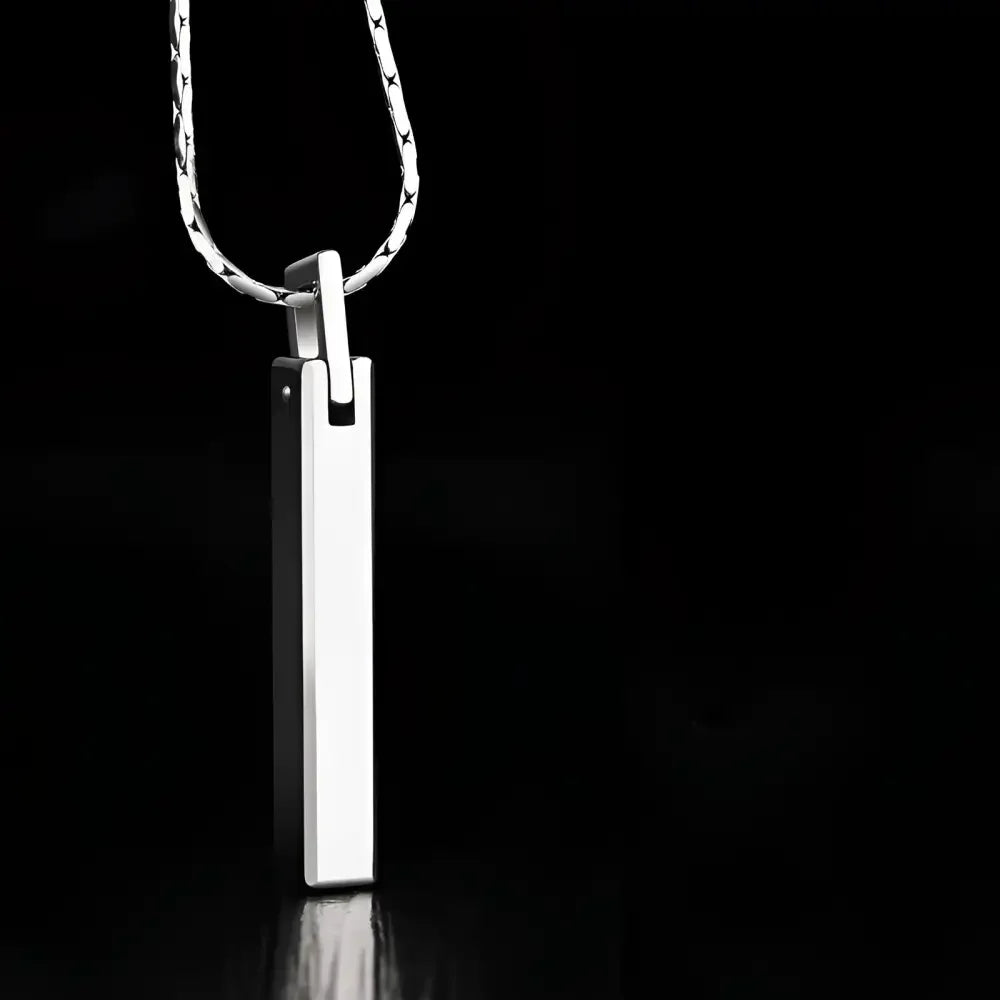 Silver Pendant Necklace - 5mm Thick Chain Jewelry Accessory - Buzzastore