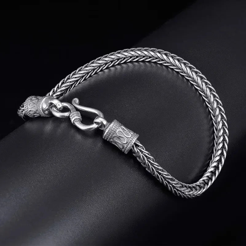 Retro Braided Bone Mens Bracelet - Simple Trendy Accessory - Buzzastore