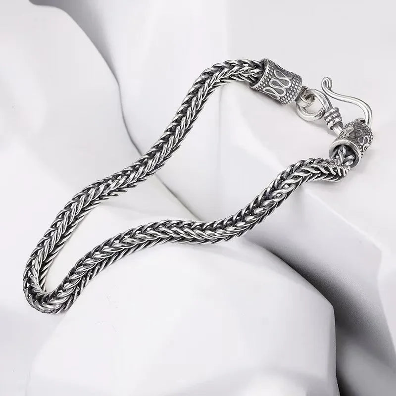 Retro Braided Bone Mens Bracelet - Simple Trendy Accessory - Buzzastore