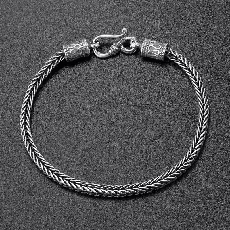 Retro Braided Bone Mens Bracelet - Simple Trendy Accessory - Buzzastore