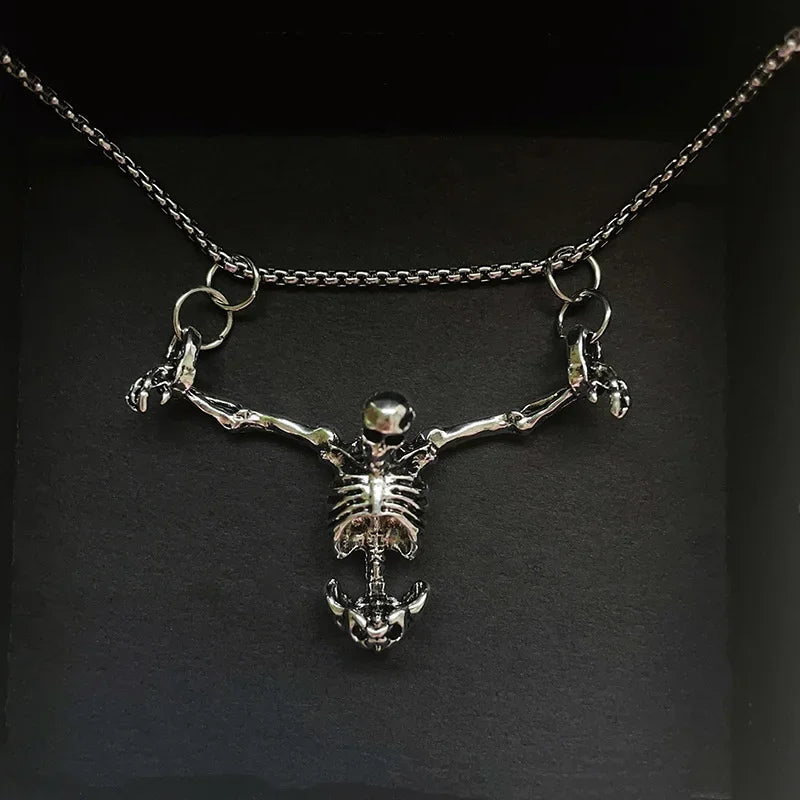 Punk Skull Pendant Necklace for Men - Vintage Hip Hop Jewelry Accessory - Buzzastore