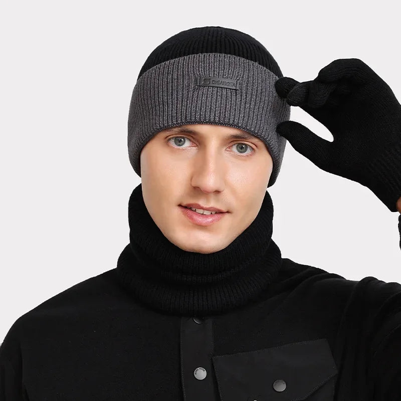 Warm Woolen Trucker Hat for Men - Thickened Cold-Proof Knitted Cap for Winter Outdoor Sports - Buzzastore