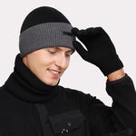 Warm Woolen Trucker Hat for Men - Thickened Cold-Proof Knitted Cap for Winter Outdoor Sports - Buzzastore